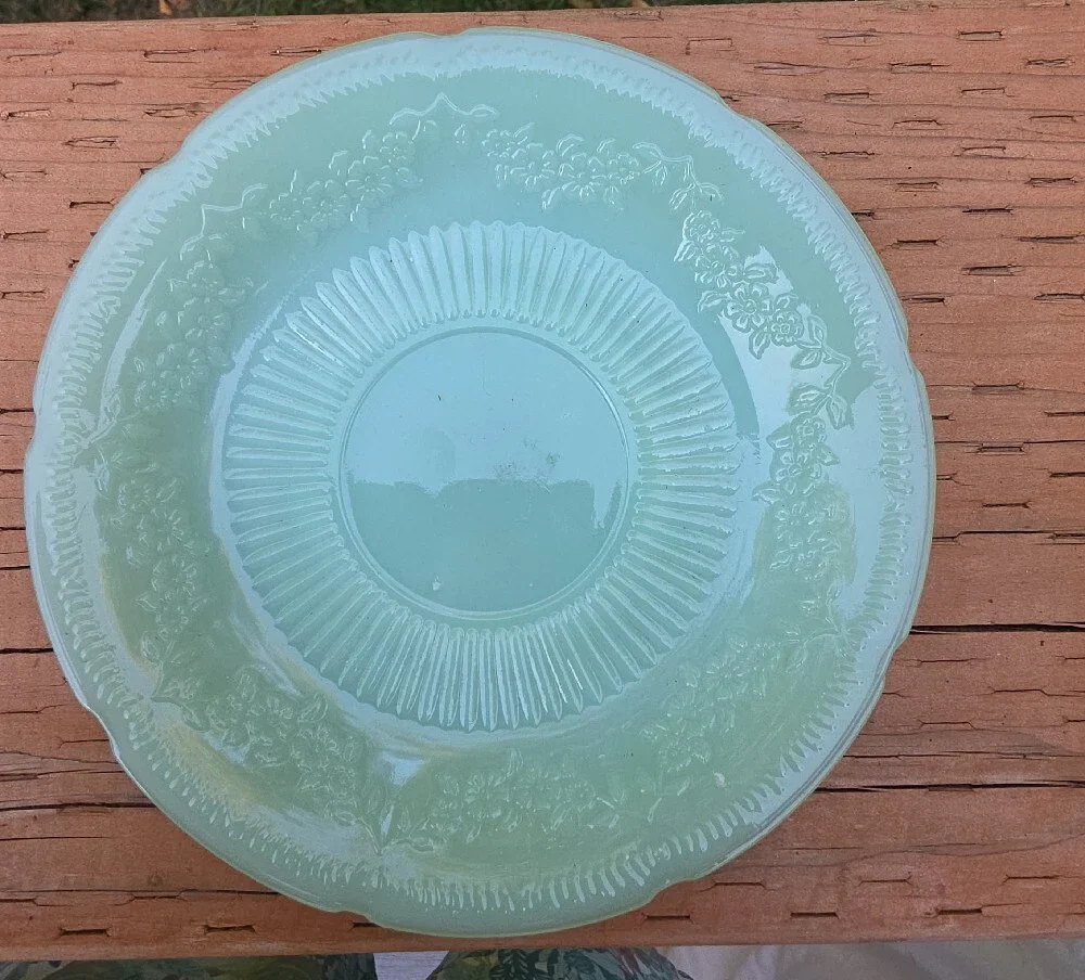 VTG Fire-King Jadeite Alice Teacup & Saucer Set Anchor Hocking 1940s